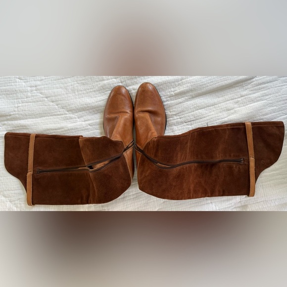 Vintage Italian Leather & Suede Riding Boots Women’s 39 Brown Equestrian Tall - Picture 12 of 14